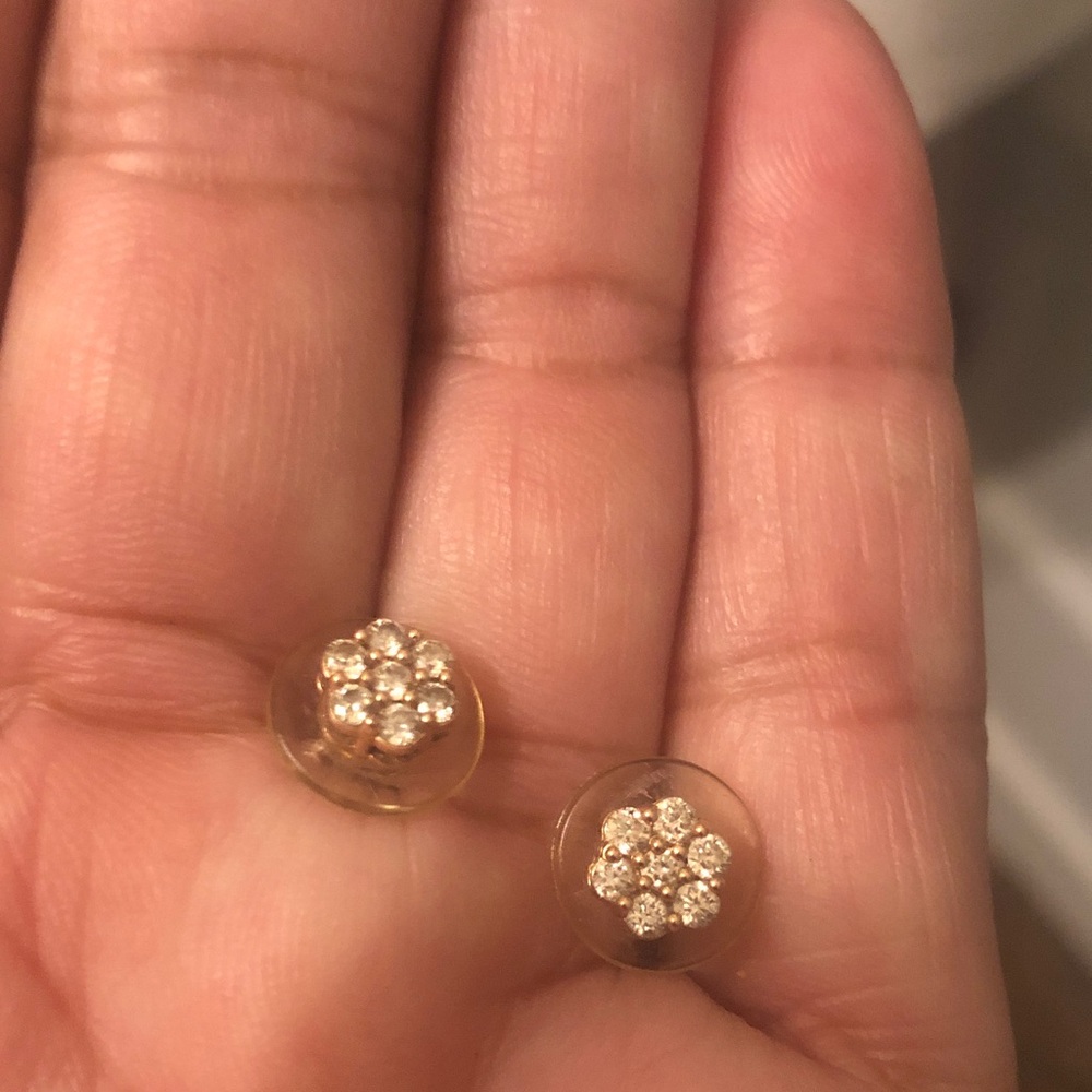 Rose Gold Natural diamond earrings